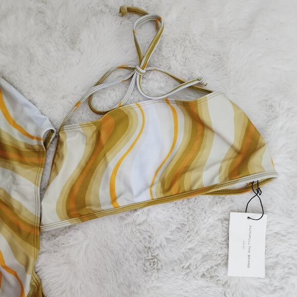 NEW Faithfull The Brand Liu Bikini Set Two Piece Top Bottom Swimsuit Women Large - Picture 8 of 11